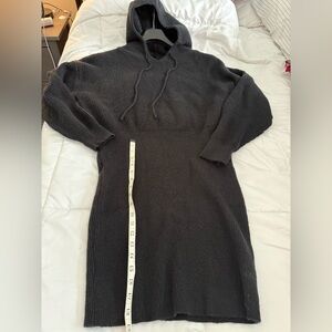 Cozy Black Knit Hoodie Dress
